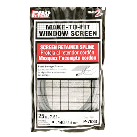 Prime-Line 0.14 in. x 25 ft. Roll Gray Spline Single Pack P 7633